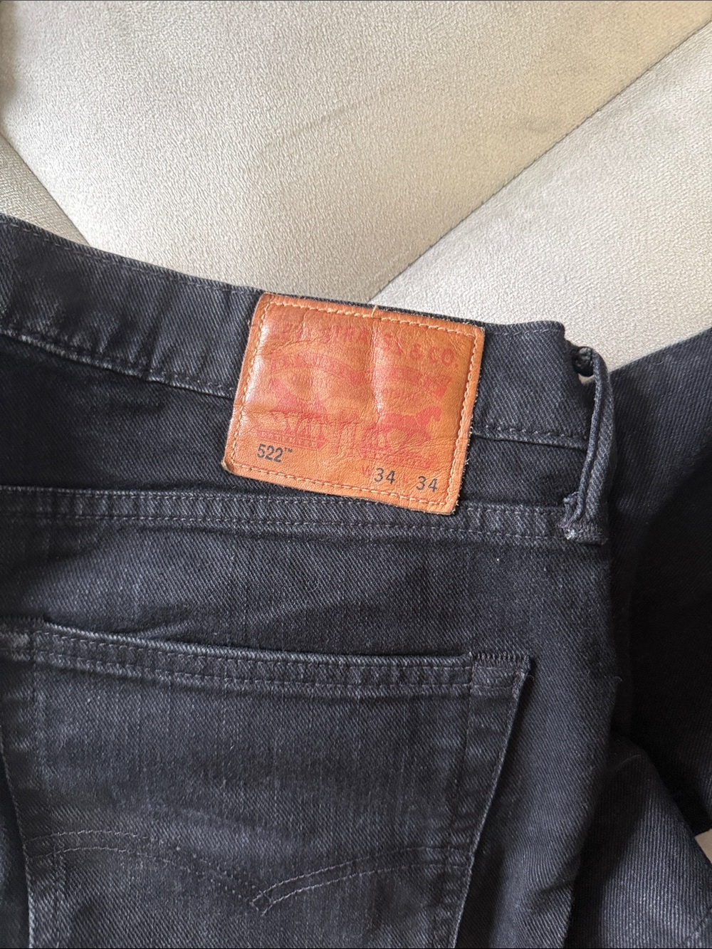 Levi’s 522 black Selvedge denim 34x34 - Picture 7 of 8